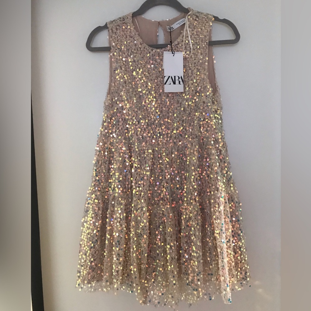 NEW! Zara Pink Sequin Mini Dress SZ XS